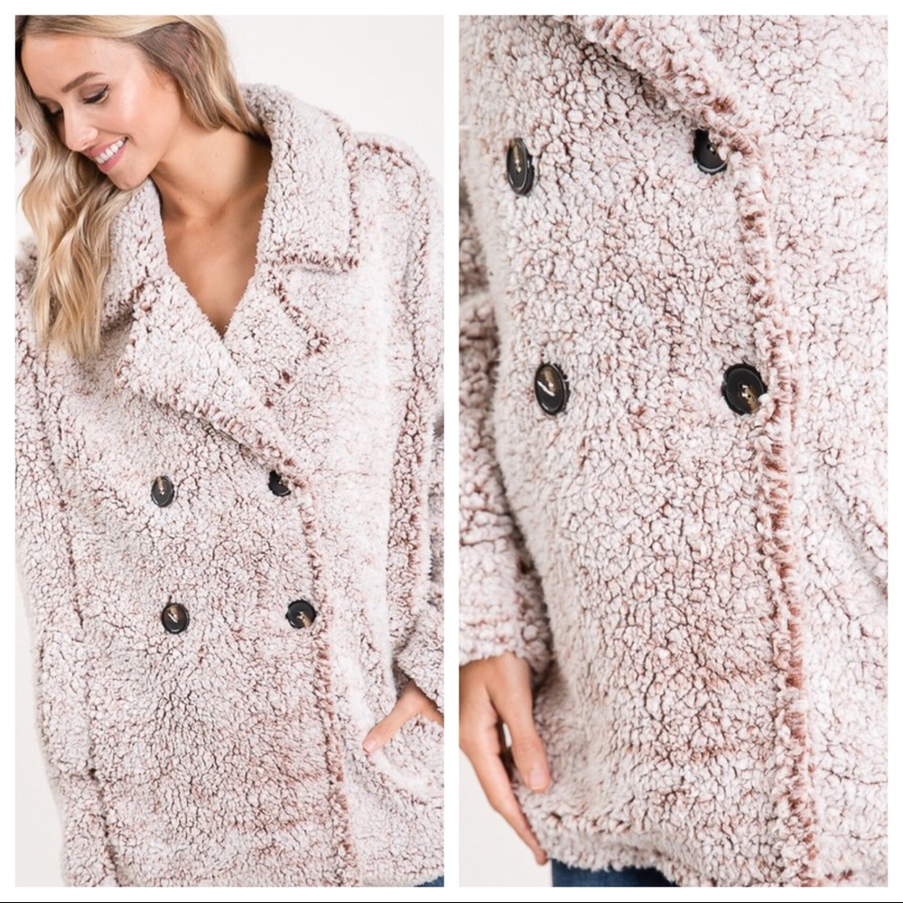 BLACK FRIDAY 🎄Teddy Bear Pea Coat-Mocha - Picture 8 of 8